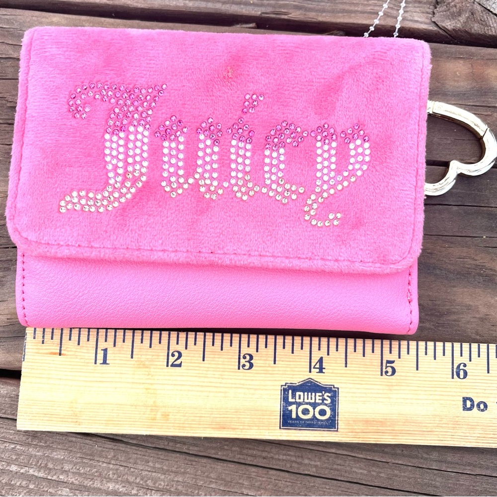 Juicy Couture Y2K Barbie Pink Embellished Tri-Fold Wallet & Gold Hardware - Picture 6 of 12
